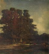 Julien  Dupre Autumn Landscape oil on canvas